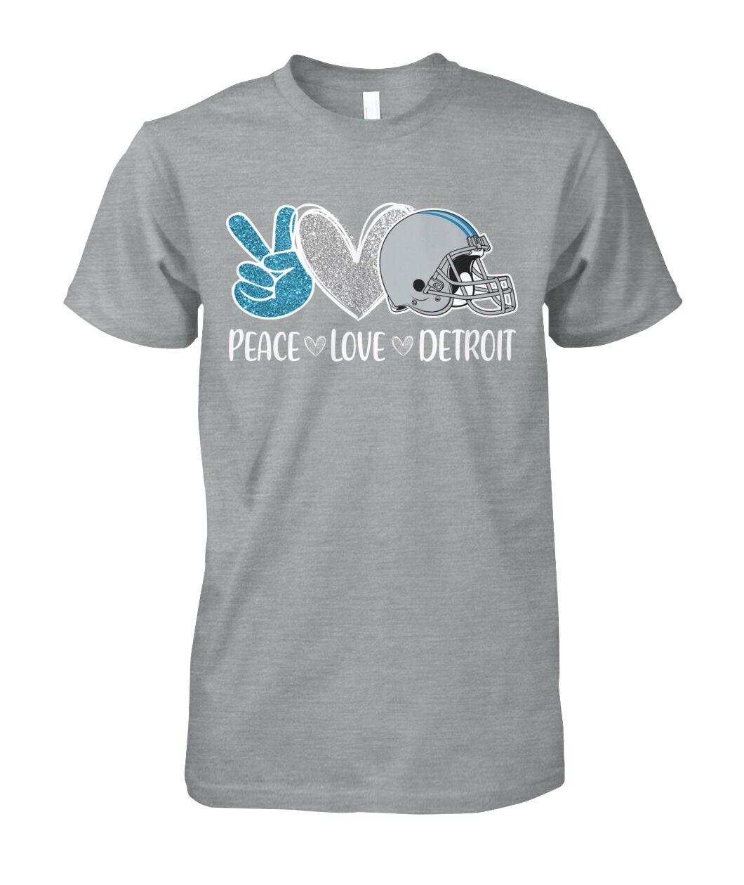 Detroit American Football Peace Silver Blue Hoodies, Perfect Outfit For Men Women Family Love Detroit Football Sport Lovers