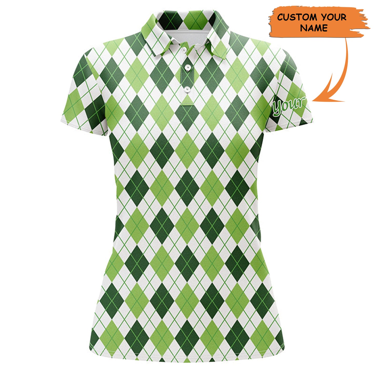 Womens Polo Shirts Green Argyle St Patrick's Day Pattern Polo Shirt Custom Team Polo Shirt - Perfect Gift For Women