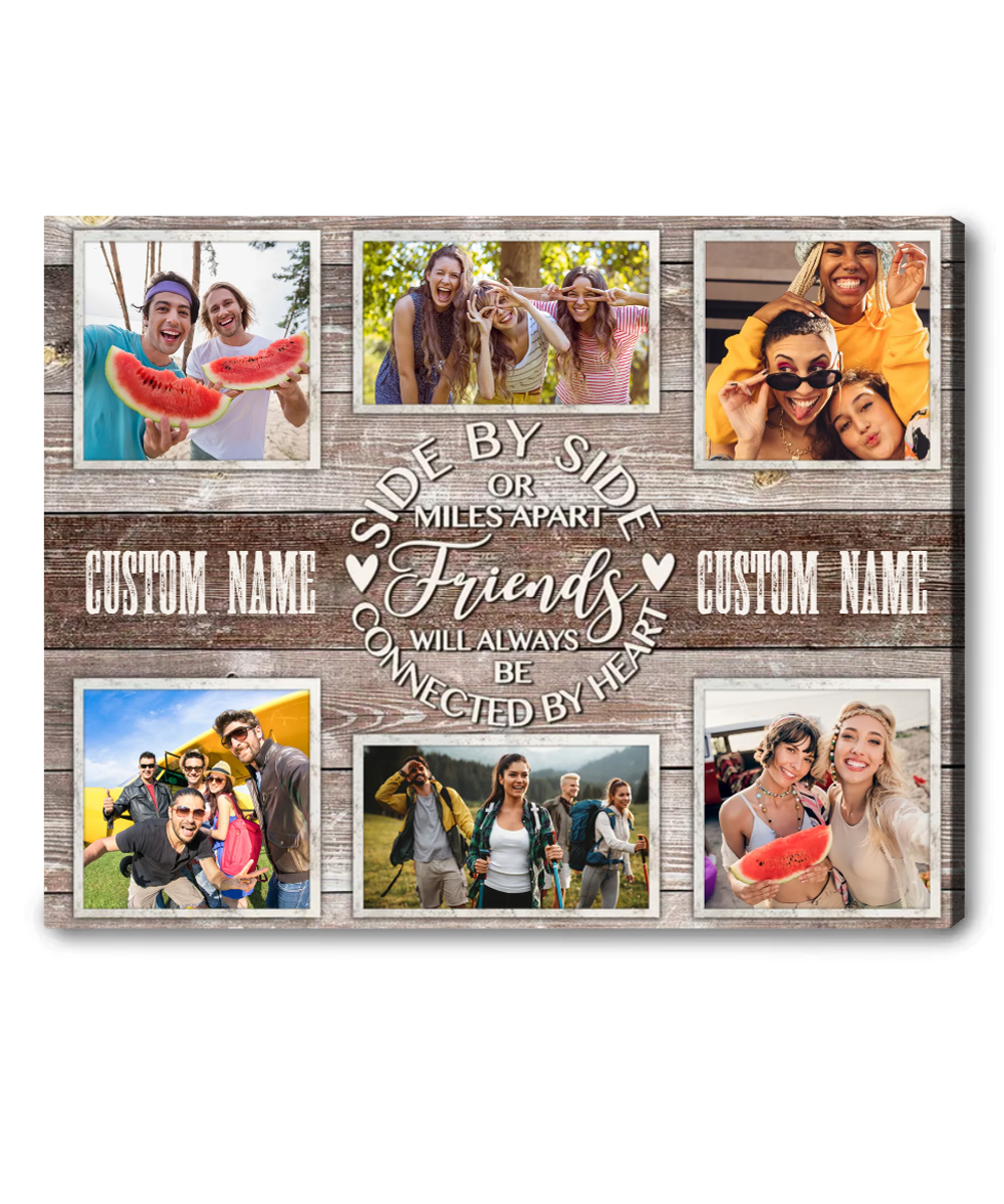 Best Friend Christmas Gift Ideas, Side By Side Wall Art Print, Custom Gift For Best Friends, BFF, Friends