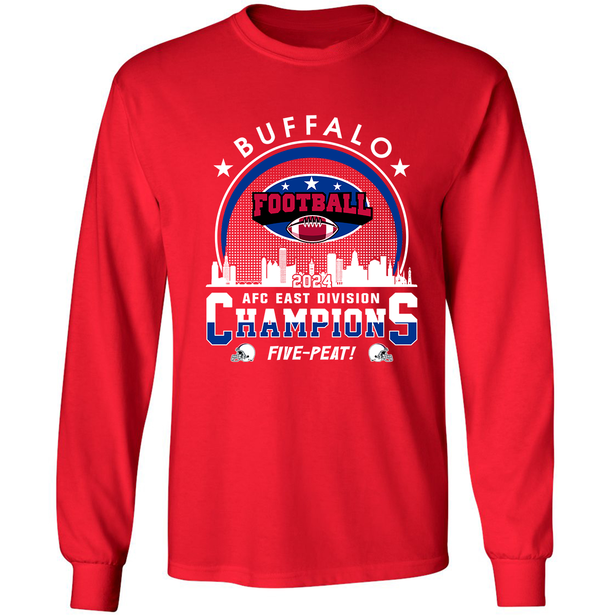 Buffalo Football 2024 AFC East Champions Skyline Sweatshirt, Conquered The East Champs Sweatshirt, Buffalo Football Fan Gifts