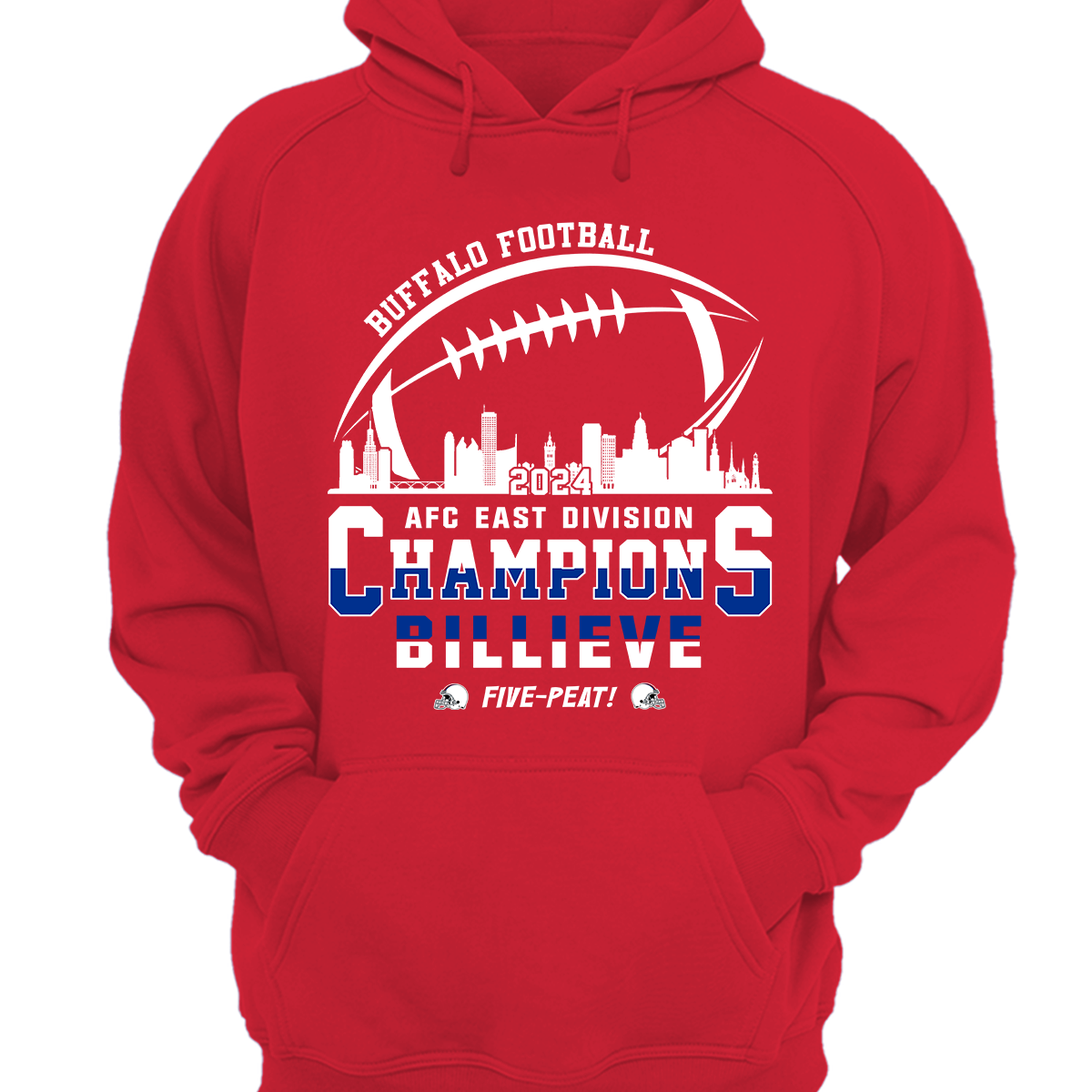 Buffalo American Football 2024 AFC East Champions Skyline Billieve Hoodie, Buffalo Conquered The East Champs Hoodie