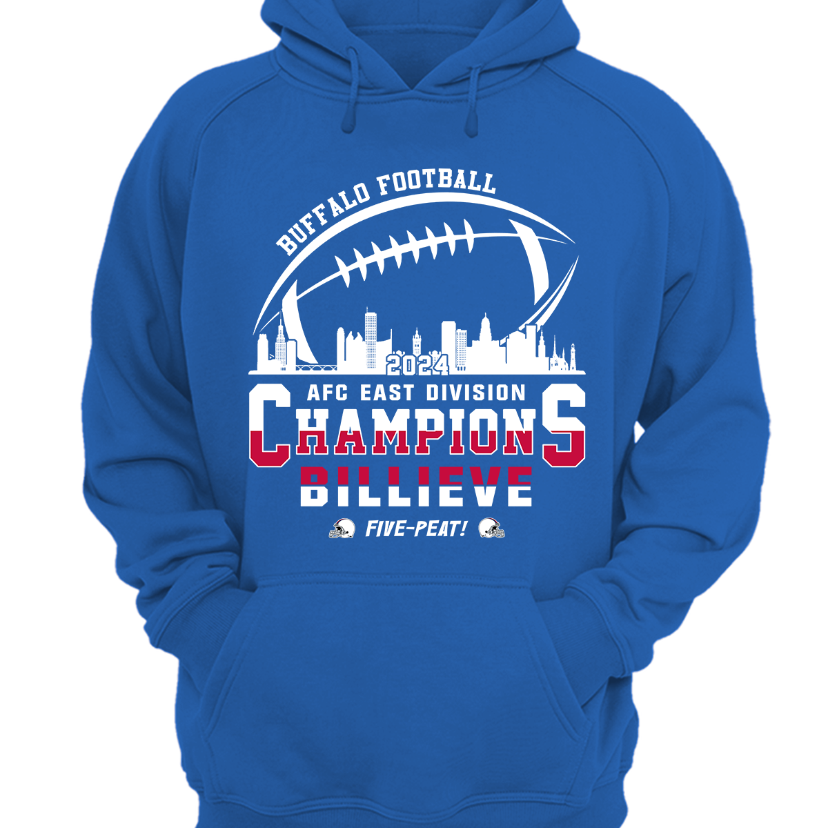 Buffalo American Football 2024 AFC East Champions Skyline Billieve Hoodie, Buffalo Conquered The East Champs Hoodie