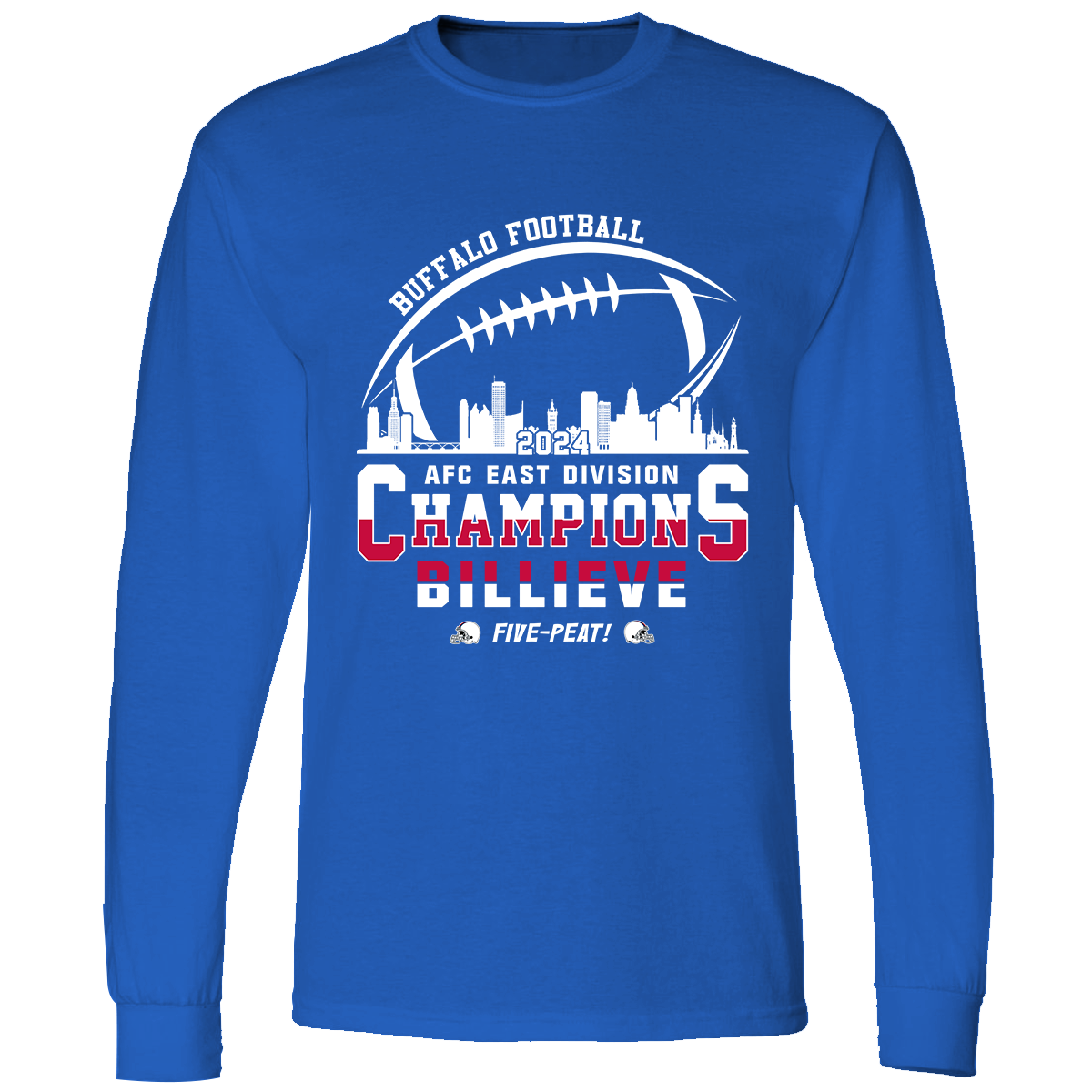 Buffalo American Football 2024 AFC East Champions Skyline Billieve Hoodie, Buffalo Conquered The East Champs Hoodie