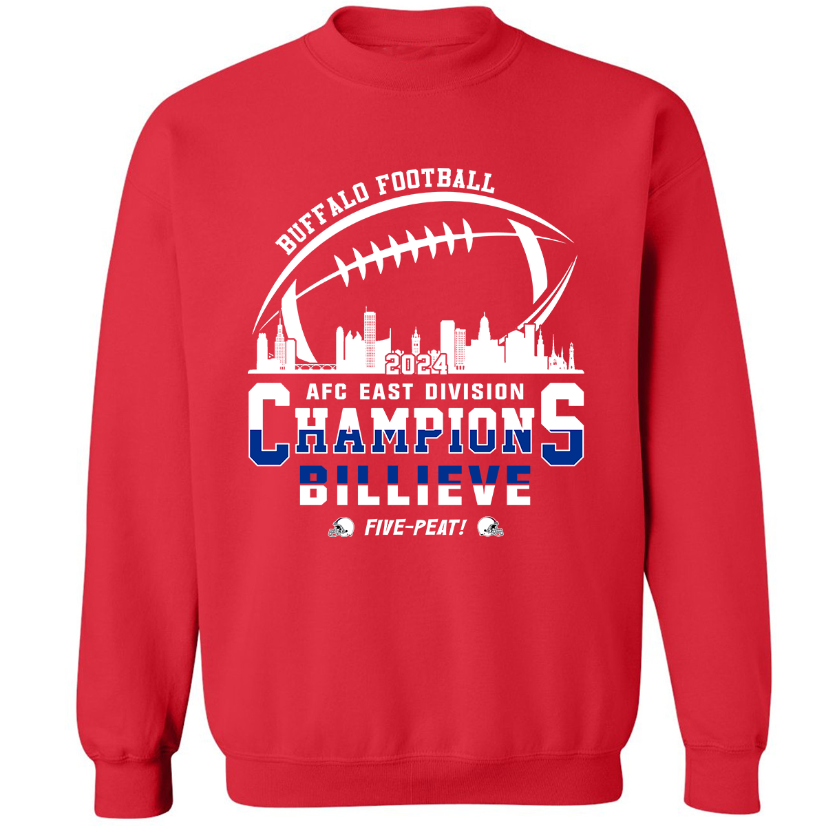 Buffalo American Football 2024 AFC East Champions Skyline Billieve Hoodie, Buffalo Conquered The East Champs Hoodie