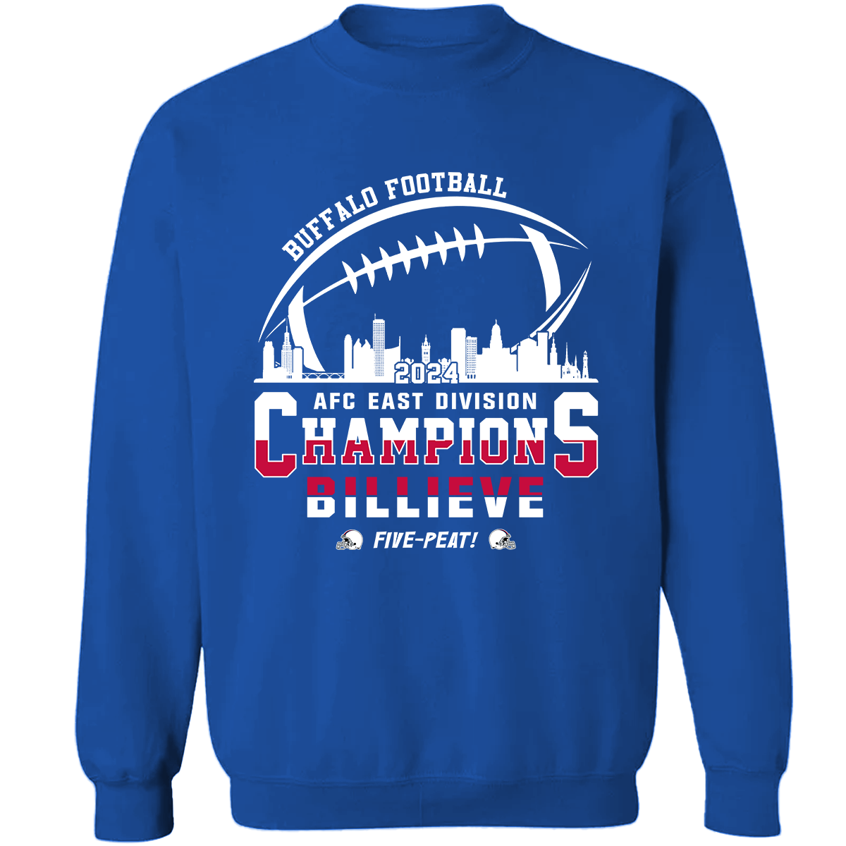 Buffalo American Football 2024 AFC East Champions Skyline Billieve Hoodie, Buffalo Conquered The East Champs Hoodie