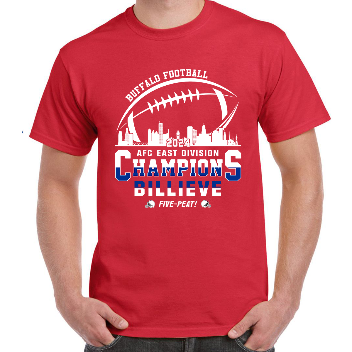 Buffalo American Football 2024 AFC East Champions Skyline Billieve Hoodie, Buffalo Conquered The East Champs Hoodie