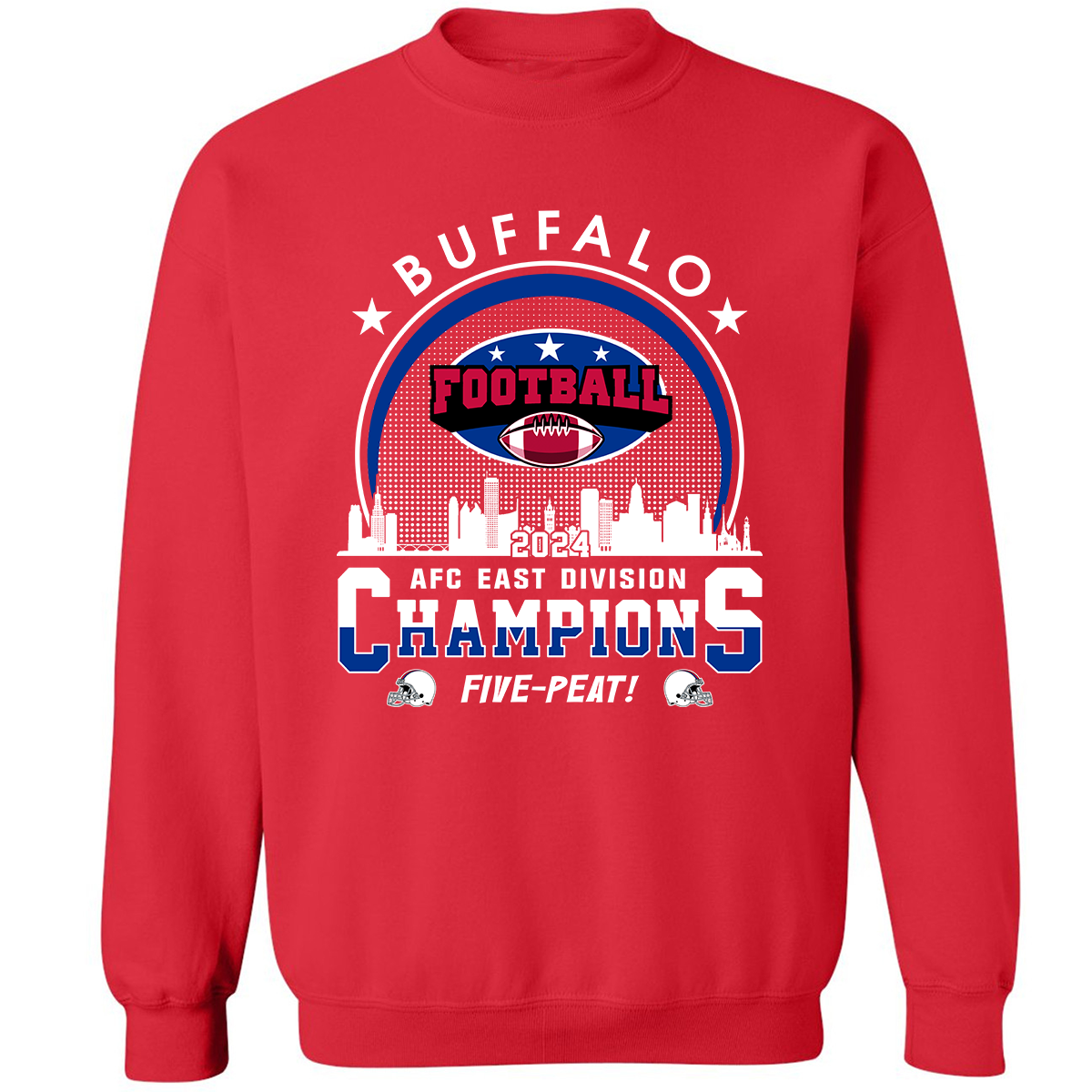 Buffalo Football 2024 AFC East Champions Skyline Sweatshirt, Conquered The East Champs Sweatshirt, Buffalo Football Fan Gifts