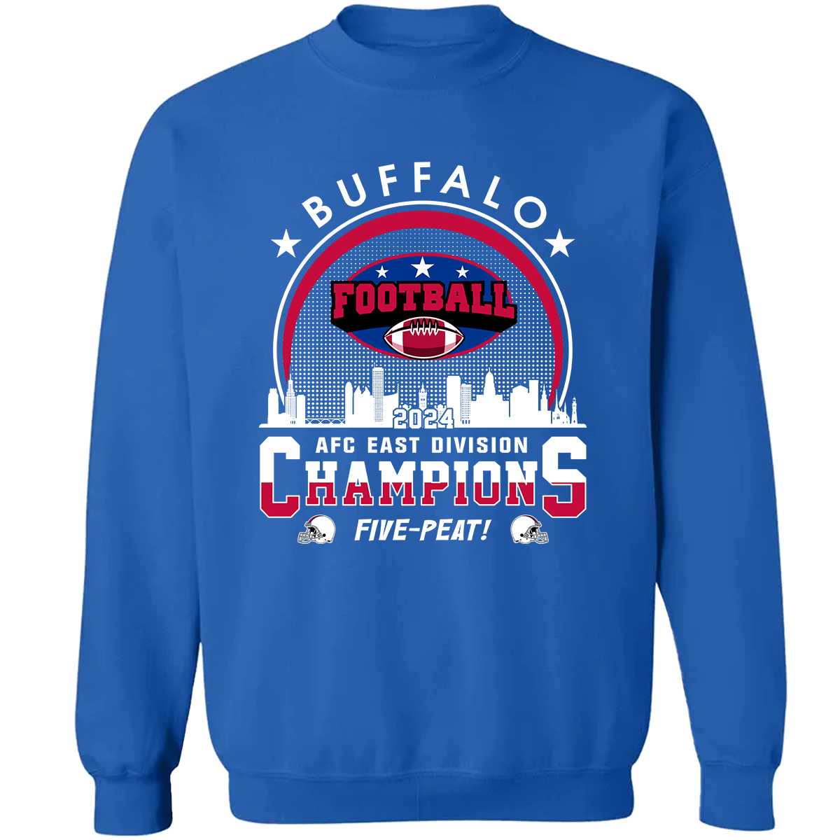 Buffalo Football 2024 AFC East Champions Skyline Sweatshirt, Conquered The East Champs Sweatshirt, Buffalo Football Fan Gifts