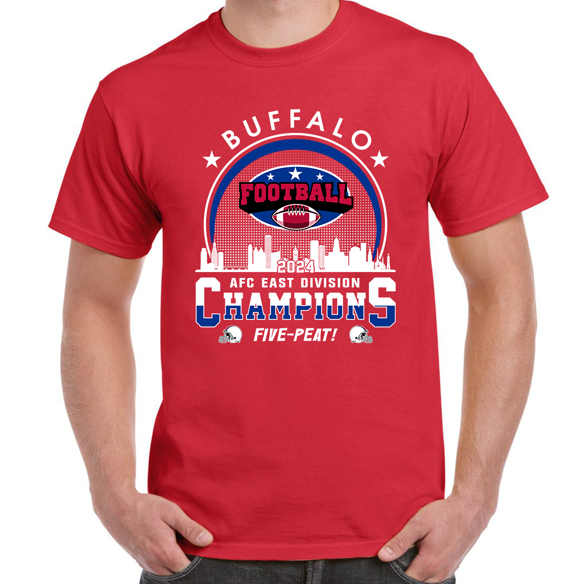 Buffalo Football 2024 AFC East Champions Skyline Sweatshirt, Conquered The East Champs Sweatshirt, Buffalo Football Fan Gifts
