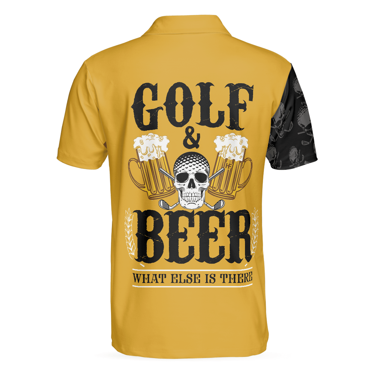 Custom Golf Men Polo Shirt - Skull Golf Men Polo Shirt, Golf & Beer What Else Is There Shirt For Male Players, Golf Gift For Beer Lovers - Cerigifts