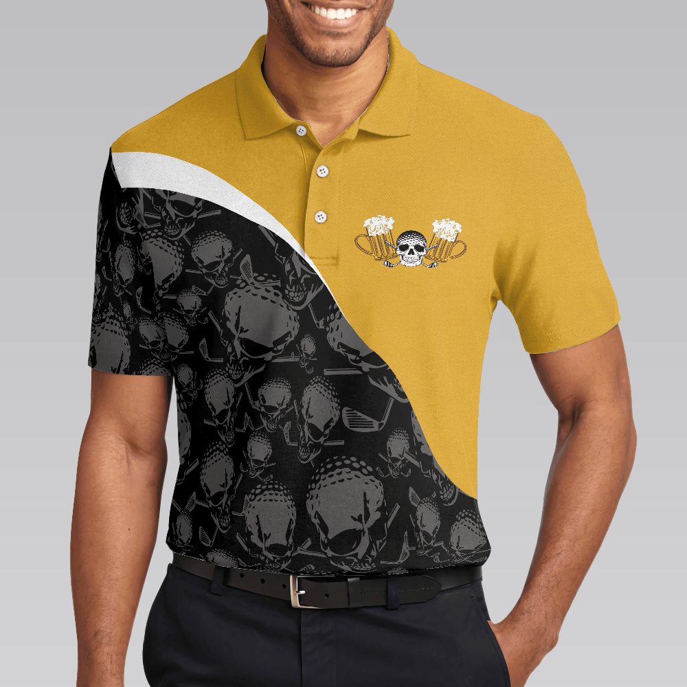 Custom Golf Men Polo Shirt - Skull Golf Men Polo Shirt, Golf & Beer What Else Is There Shirt For Male Players, Golf Gift For Beer Lovers - Cerigifts