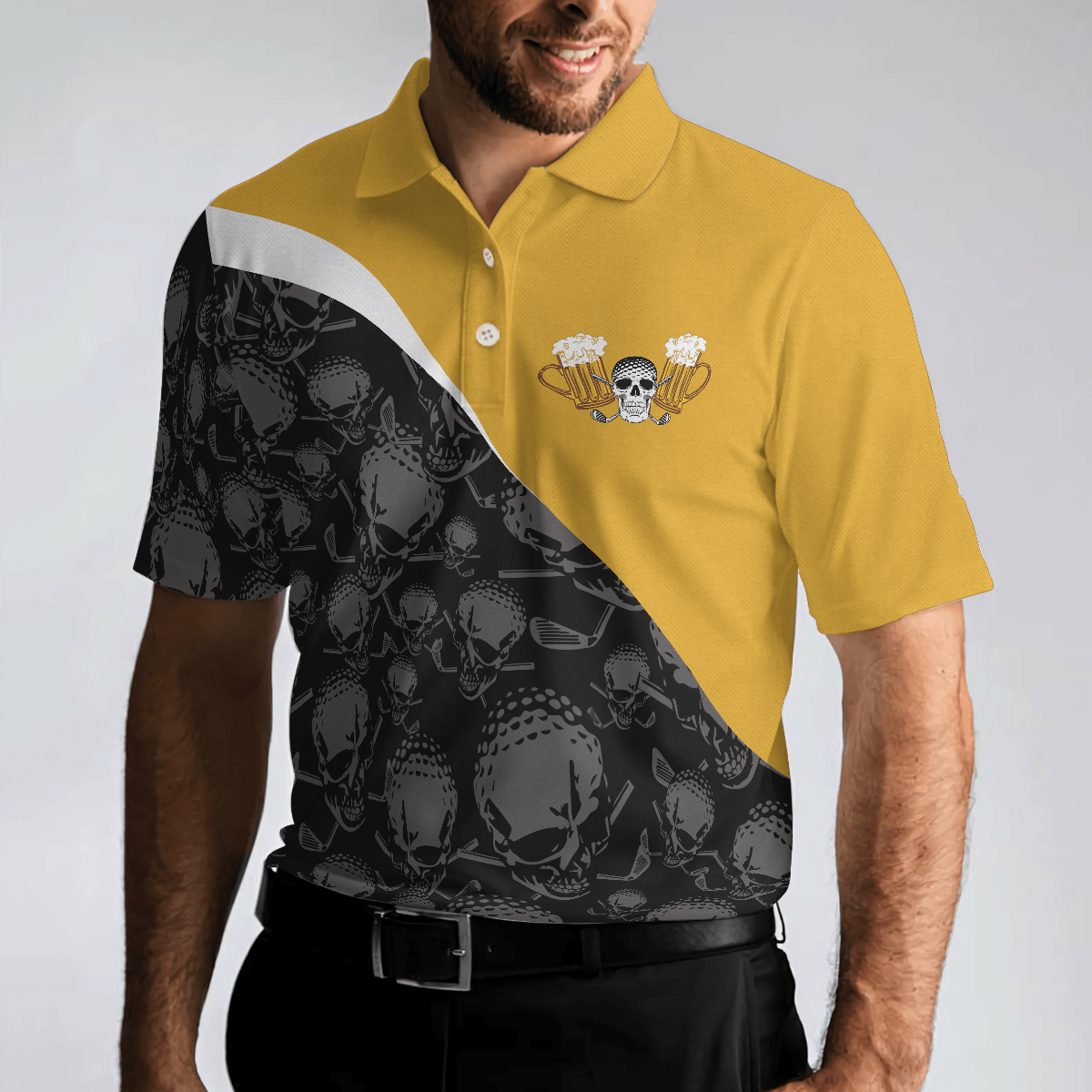 Custom Golf Men Polo Shirt - Skull Golf Men Polo Shirt, Golf & Beer What Else Is There Shirt For Male Players, Golf Gift For Beer Lovers - Cerigifts