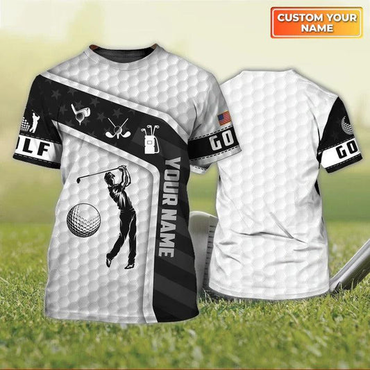Customized Name Golf T Shirt, Golf White Shirt Personalized Name Golf T Shirt For Men - Perfect Gift For Golf Lovers, Golfers - Cerigifts