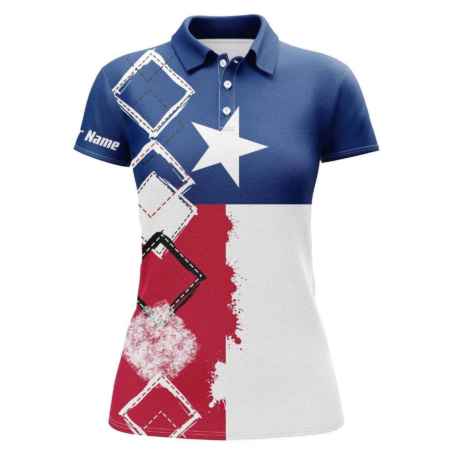 Customized Name Golf Women Polo Shirts, Texas Flag Patriot Personalized Women Golf Polo Shirts - Perfect Gift For Ladies, Golf Lovers, Golfers - Cerigifts