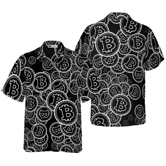 Digital Bitcoin Crypto Aloha Hawaiian Shirt For Summer, Colorful Hawaiian Shirt Outfit For Men Women, Gift For Friend, Team, Family - Cerigifts