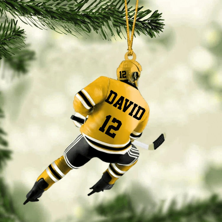Personalized Ice Hockey Player Christmas Ornament - Great Gift Idea For Ice Hockey Lovers