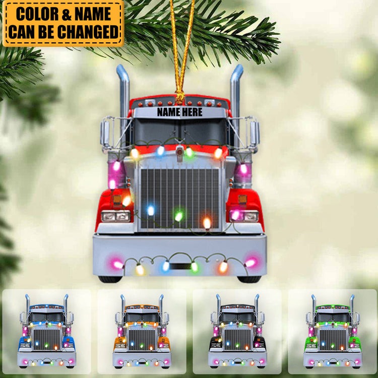 Truck Christmas Ornament, Personalized Christmas Ornament - Christmas Gift For Truck Driver, Best Custom Shape Ornament Decor