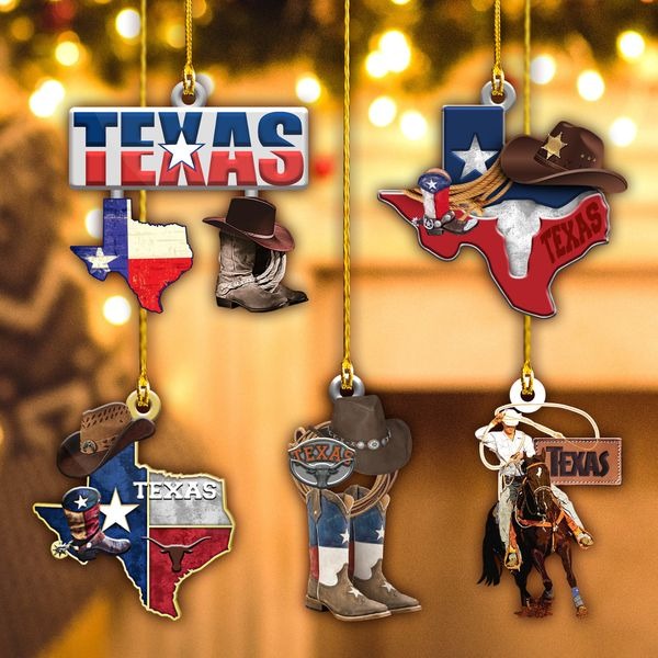 Texas State Lovers Acrylic Ornament, Custom Christmas Ornament Gift For Texas Lovers