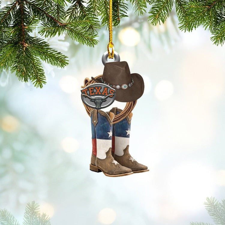 Texas State Lovers Acrylic Ornament, Custom Christmas Ornament Gift For Texas Lovers