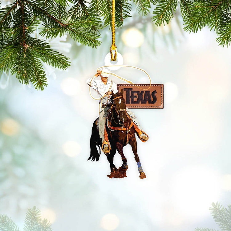 Texas State Lovers Acrylic Ornament, Custom Christmas Ornament Gift For Texas Lovers