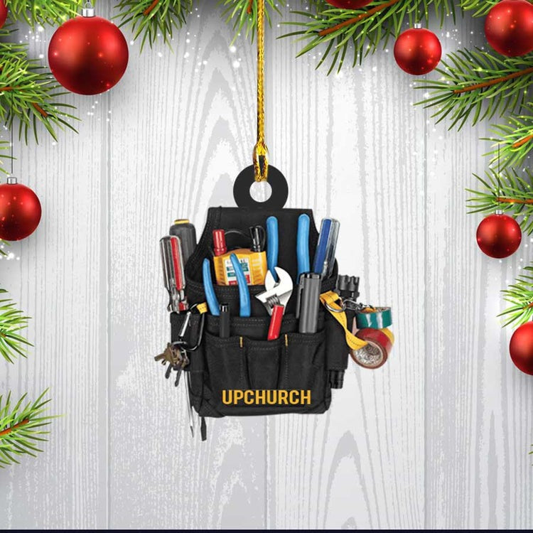 Customized Electrician Tool Bag Acrylic Ornament, Ornament For Electrician, Gift For Dad Electrician