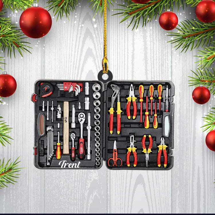 Customized Electrician Tool Bag Acrylic Ornament, Ornament For Electrician, Gift For Dad Electrician