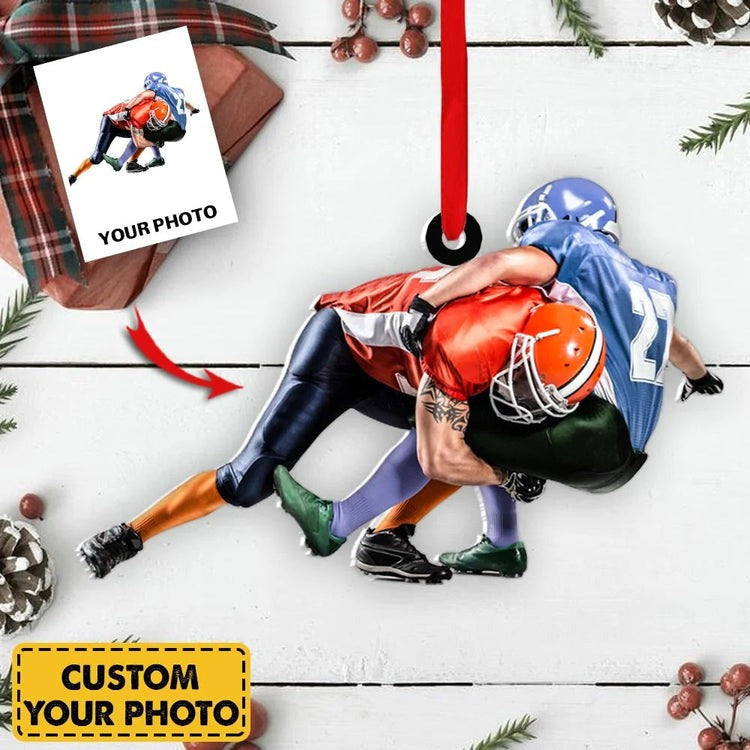 Custom Football Player Acrylic Ornament, Personalized Gift for Football Lovers, Custom Photo Ornament For Football Fans
