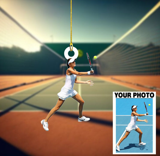 Custom Tennis Photo Acrylic Ornament, Custom Sport Photo Ornament, Christmas Ornament Decor