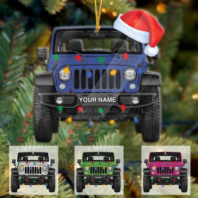Personalized Jeep Off-Road Christmas Acrylic Ornament, Custom Christmas Ornament Gift For Off-Road Lovers