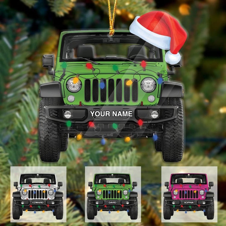 Personalized Jeep Off-Road Christmas Acrylic Ornament, Custom Christmas Ornament Gift For Off-Road Lovers
