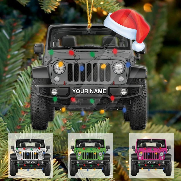 Personalized Jeep Off-Road Christmas Acrylic Ornament, Custom Christmas Ornament Gift For Off-Road Lovers