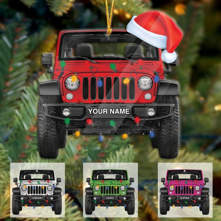 Personalized Jeep Off-Road Christmas Acrylic Ornament, Custom Christmas Ornament Gift For Off-Road Lovers