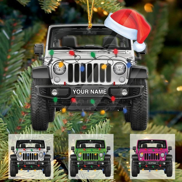 Personalized Jeep Off-Road Christmas Acrylic Ornament, Custom Christmas Ornament Gift For Off-Road Lovers