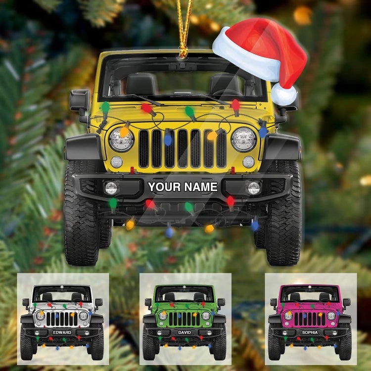Personalized Jeep Off-Road Christmas Acrylic Ornament, Custom Christmas Ornament Gift For Off-Road Lovers