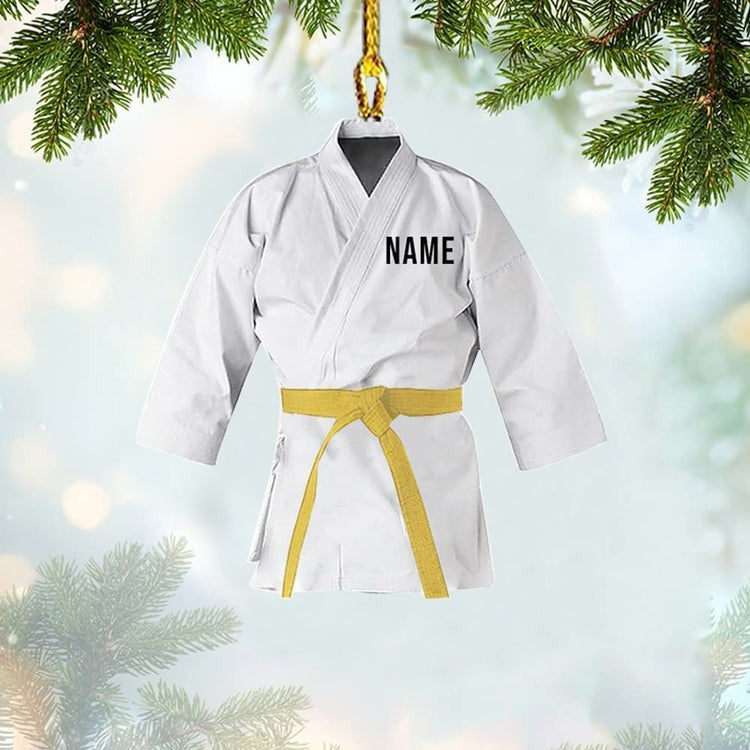 Personalized Karate Ornament Custom Shaped Acrylic Ornament for Karate Players, Gifts for Karate Lovers