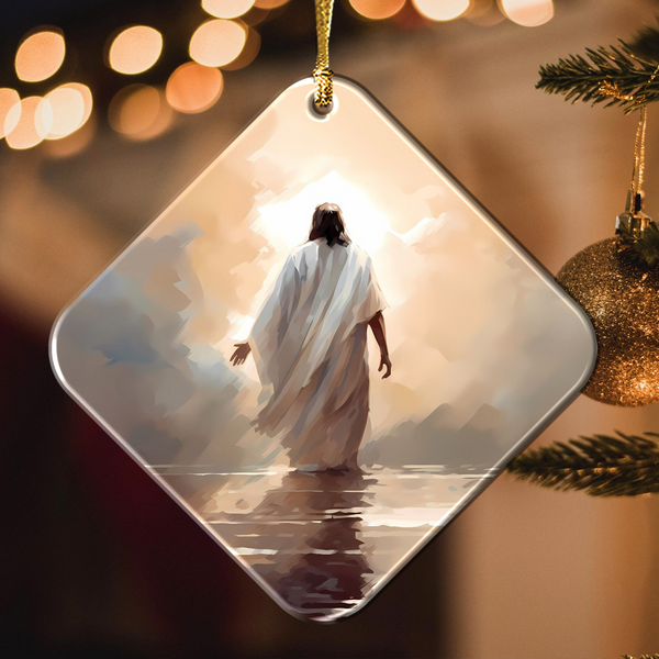 Jesus Walking On Water Acrylic Ornament, Perfect Christmas Gift For Family, Friends, Holiday Decor