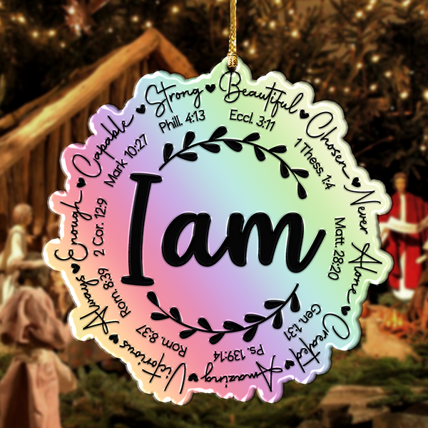 Jesus Acrylic Ornament, I am Inspiration Christian Acrylic Ornament, Perfect Christmas Gift For Family, Friends