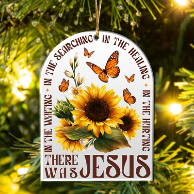 Sunflower Butterflies Religious Acrylic Ornament, Perfect Christmas Gift For Family, Friends