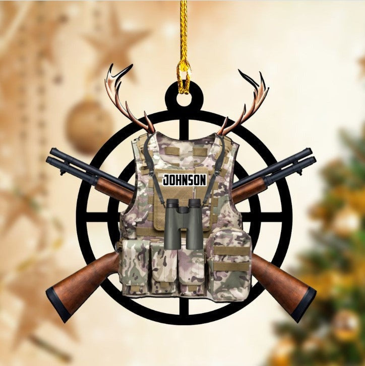 Customized Deer Hunting Acrylic Ornament For Deer Hunter, Gift For Father, Boyfriends