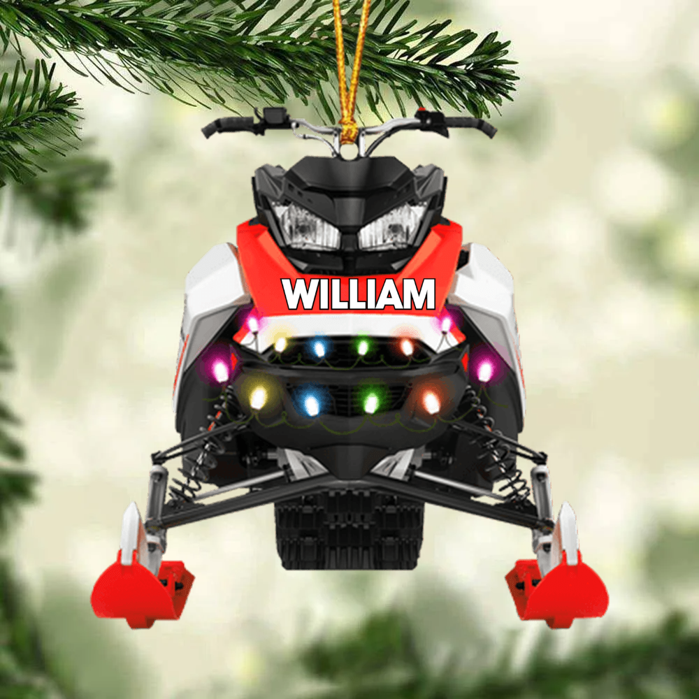Customized Name Snowmobile Acrylic Christmas Ornament, Gift For Snowmobile Lovers, Christmas Decor Home, Hanging Tree