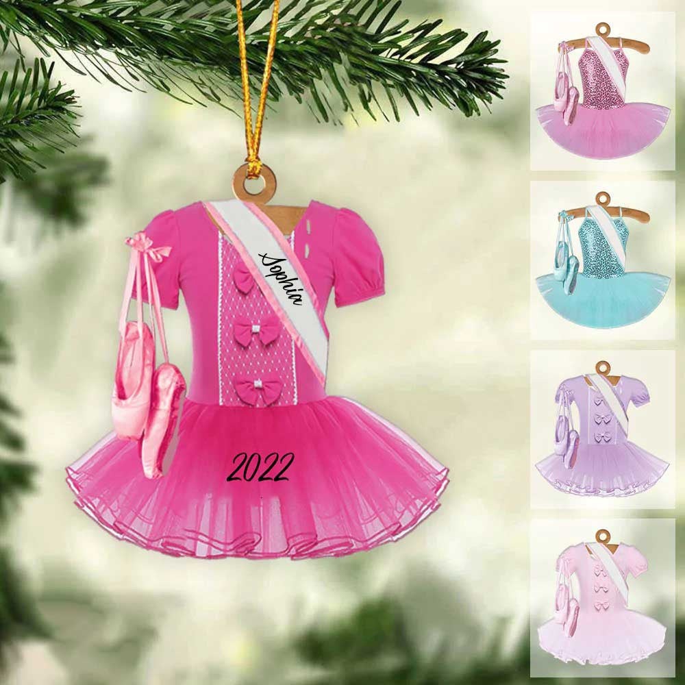 Personalized Ballet Dance Dress Acrylic Ornament, Custom Christmas Ornament Gift For Daughter, Granddaughter