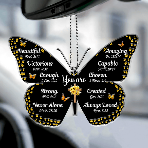 Butterfly Inspirational Religious You Are Unique Acrylic Ornament, Perfect Christmas Gift For Family, Friends