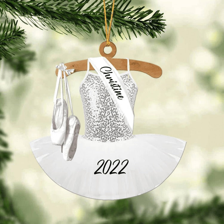 Personalized Ballet Dance Dress Acrylic Ornament, Custom Christmas Ornament Gift For Daughter, Granddaughter