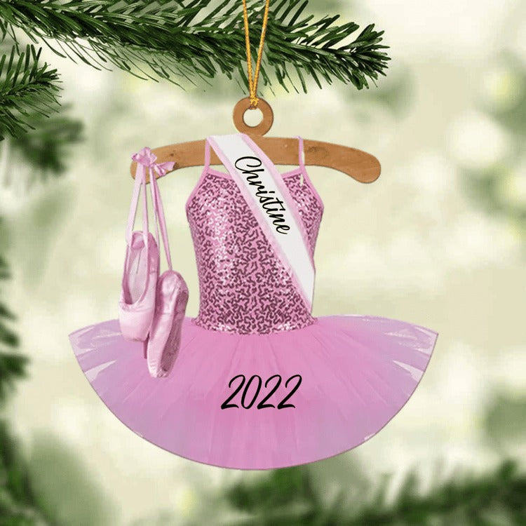 Personalized Ballet Dance Dress Acrylic Ornament, Custom Christmas Ornament Gift For Daughter, Granddaughter