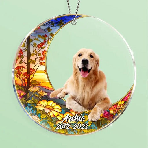 Personalized Dog Memorial Acrylic Ornament, Meaningful Memorial Ornament Gift For Dog Mom Dad Family