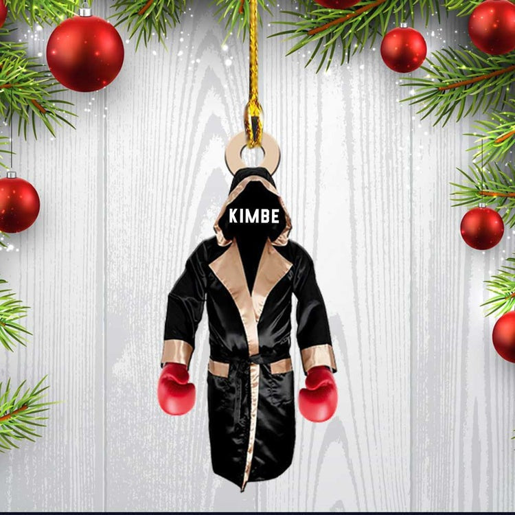 Custom Name Boxing Gloves Flat Acrylic Ornament, Christmas Ornament Gift For Boxing Lovers