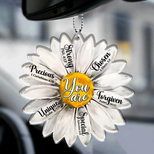 Daisy Inspirational Religious You Are Unique Acrylic Ornament, Perfect Christmas Gift For Family, Friends