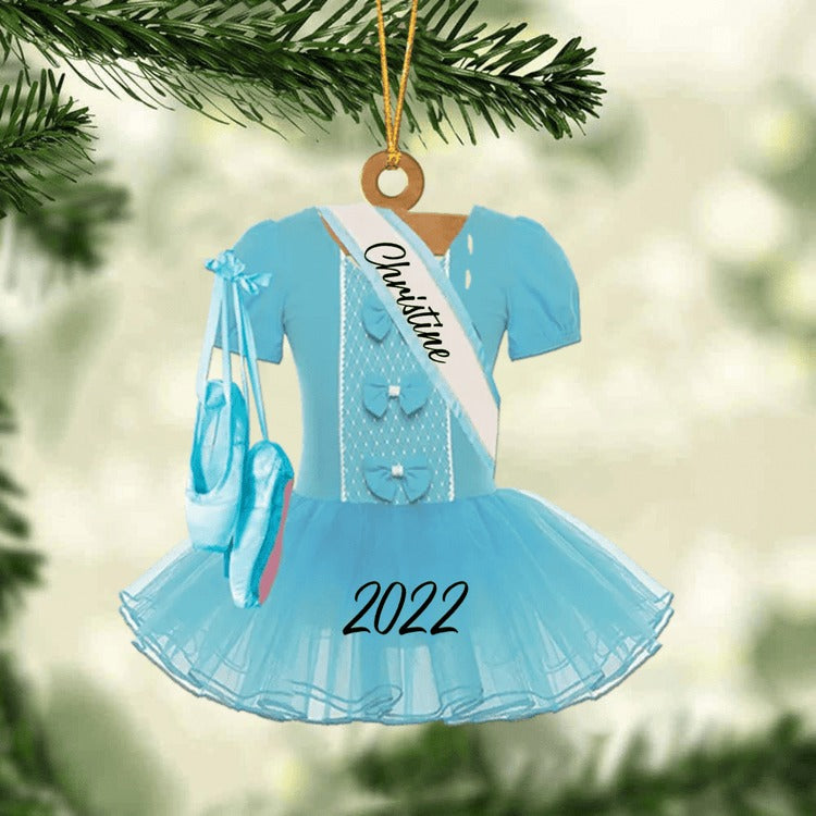 Personalized Ballet Dance Dress Acrylic Ornament, Custom Christmas Ornament Gift For Daughter, Granddaughter