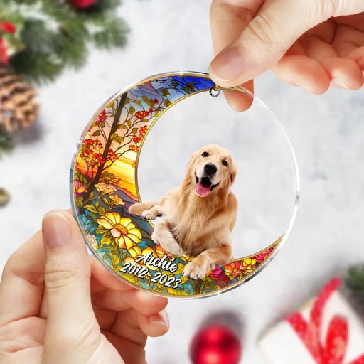 Personalized Dog Memorial Acrylic Ornament, Meaningful Memorial Ornament Gift For Dog Mom Dad Family