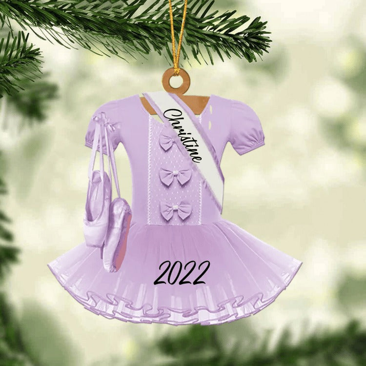 Personalized Ballet Dance Dress Acrylic Ornament, Custom Christmas Ornament Gift For Daughter, Granddaughter